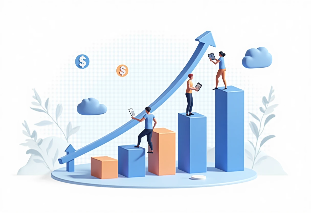 Illustration abstraite de comparaison de données financières