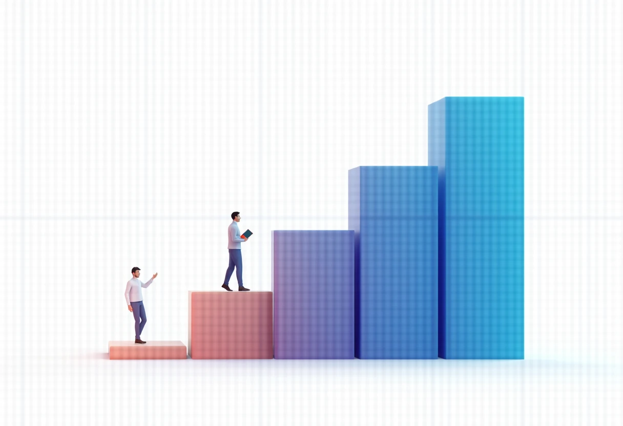 Ilustração de comparação de dados financeiros